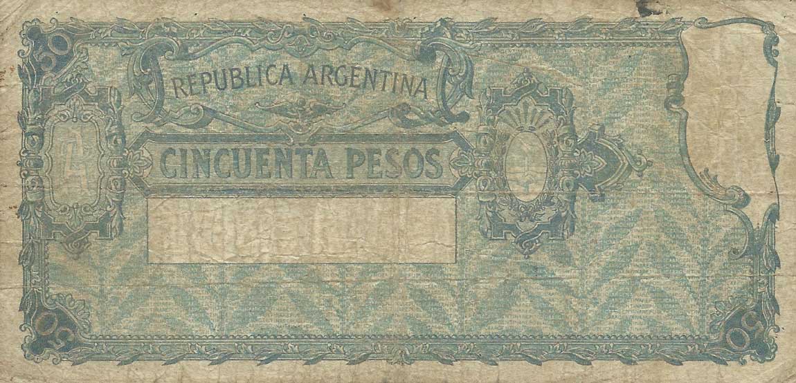 Back of Argentina p246b: 50 Pesos from 1925