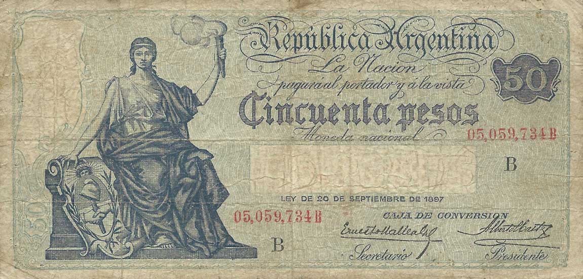 Front of Argentina p246b: 50 Pesos from 1925