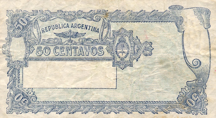 Back of Argentina p250a: 50 Centavos from 1942