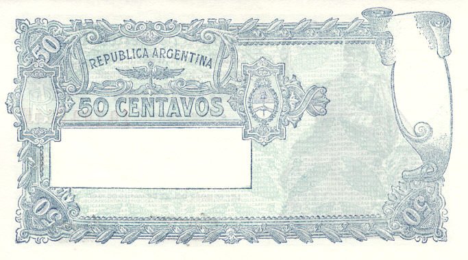 Back of Argentina p256: 50 Centavos from 1948