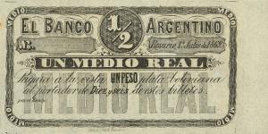 pS1517 from Argentina: 0.5 Real Plata Boliviana from 1869