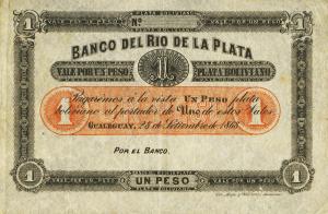 pS1843 from Argentina: 1 Peso Plata Boliviana from 1868