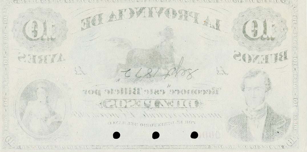 Back of Argentina pS484p: 10 Pesos from 1869