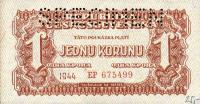 p45s from Czechoslovakia: 1 Koruna from 1944