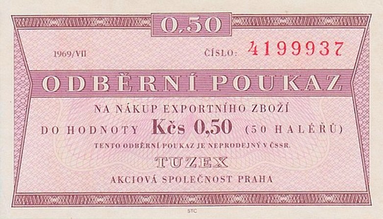 Front of Czechoslovakia pFX40a: 0.5 Koruna from 1969