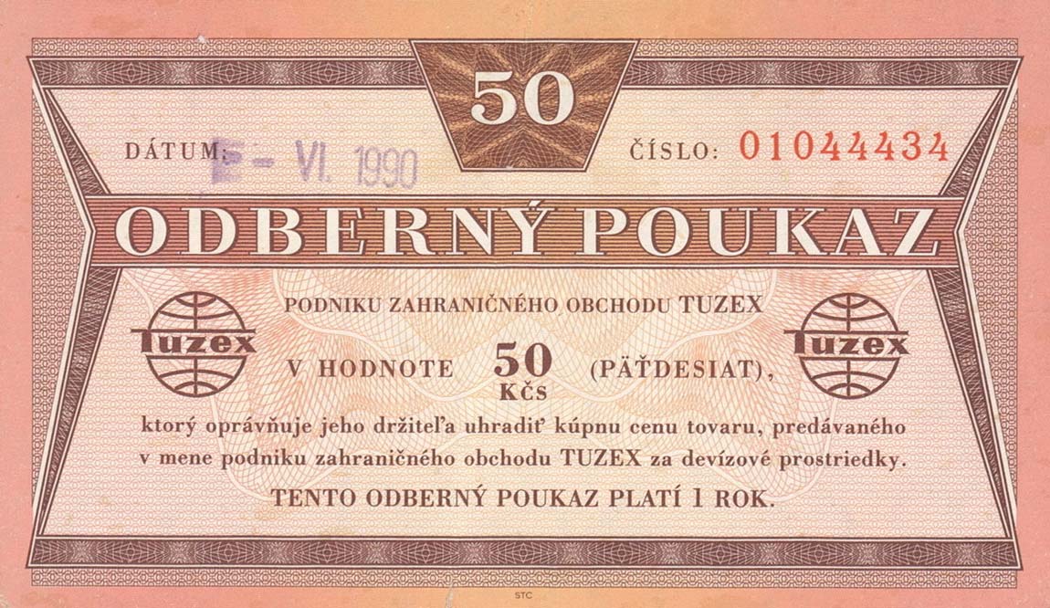 Front of Czechoslovakia pFX68: 50 Korun from 1989