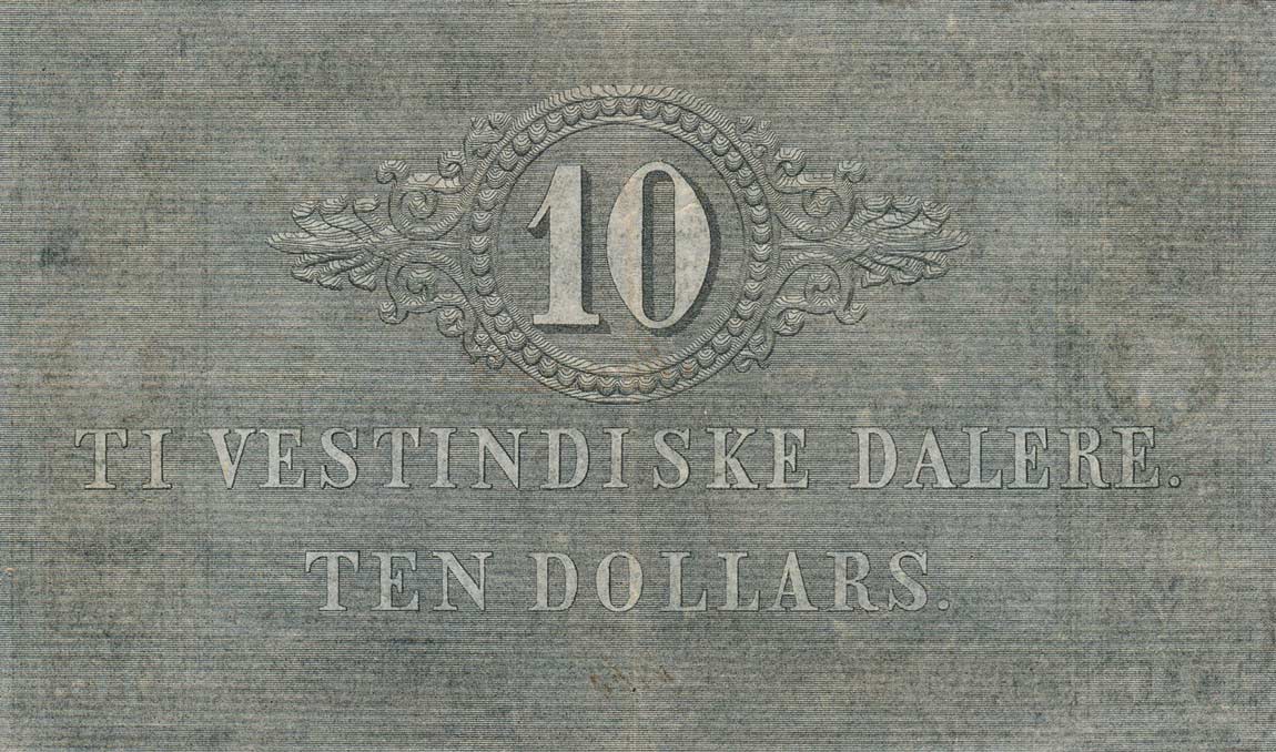 Back of Danish West Indies p4: 10 Dalere from 1849