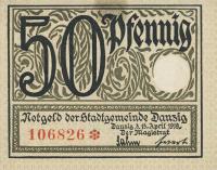 p12 from Danzig: 50 Pfennig from 1919