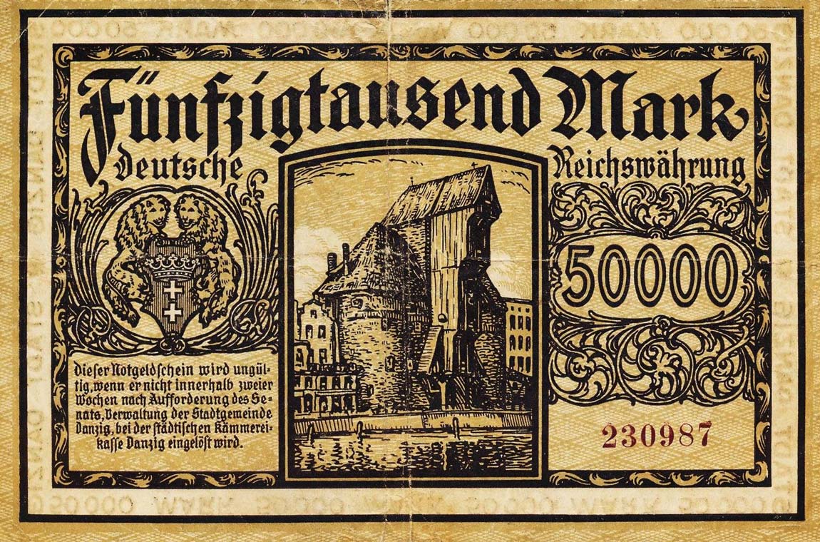 Back of Danzig p20: 50000 Mark from 1923