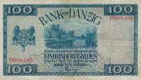 p55 from Danzig: 100 Gulden from 1924