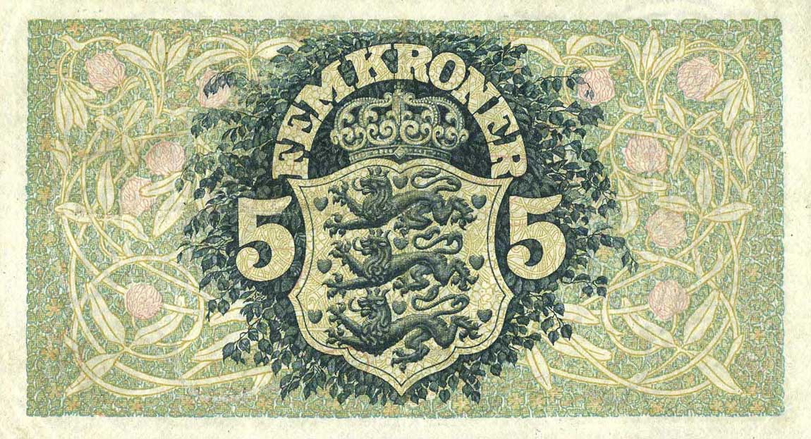 Back of Denmark p20p: 5 Kroner from 1929