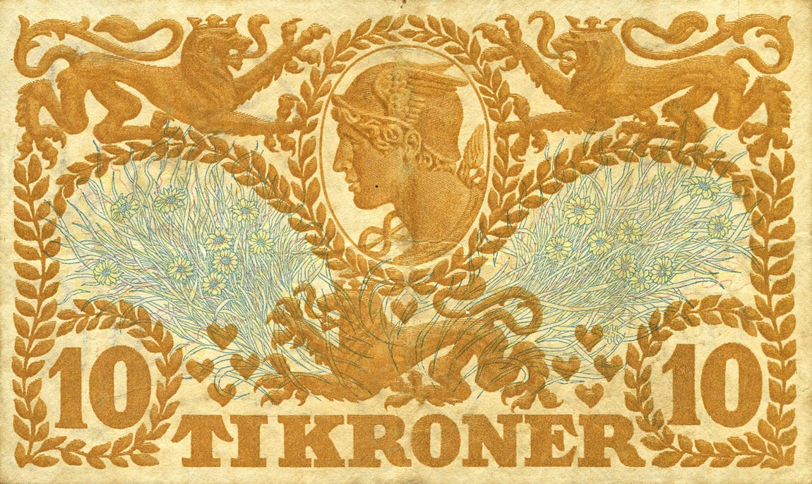 Back of Denmark p21h: 10 Kroner from 1919
