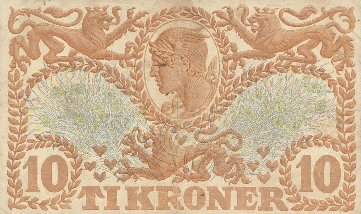 Back of Denmark p26c: 10 Kroner from 1932