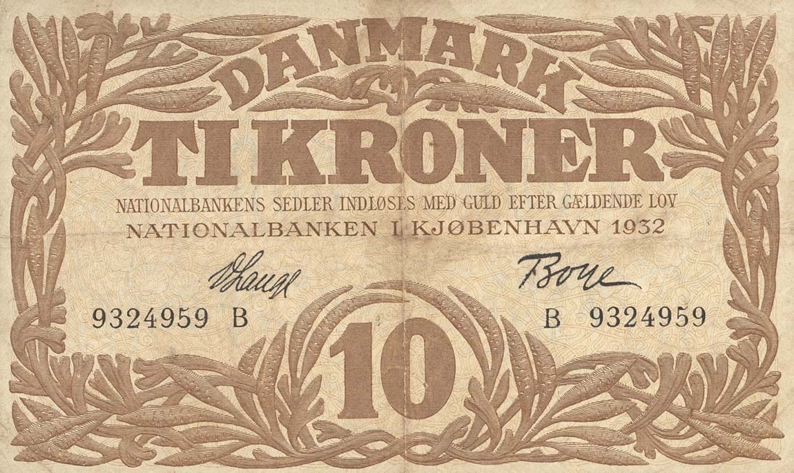 Front of Denmark p26c: 10 Kroner from 1932