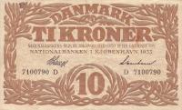 p26f from Denmark: 10 Kroner from 1933