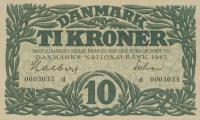 p37b from Denmark: 10 Kroner from 1945