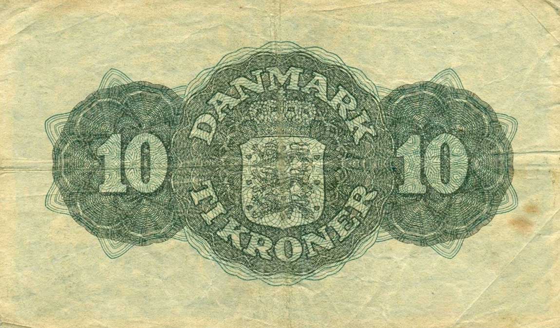 Back of Denmark p37i: 10 Kroner from 1948