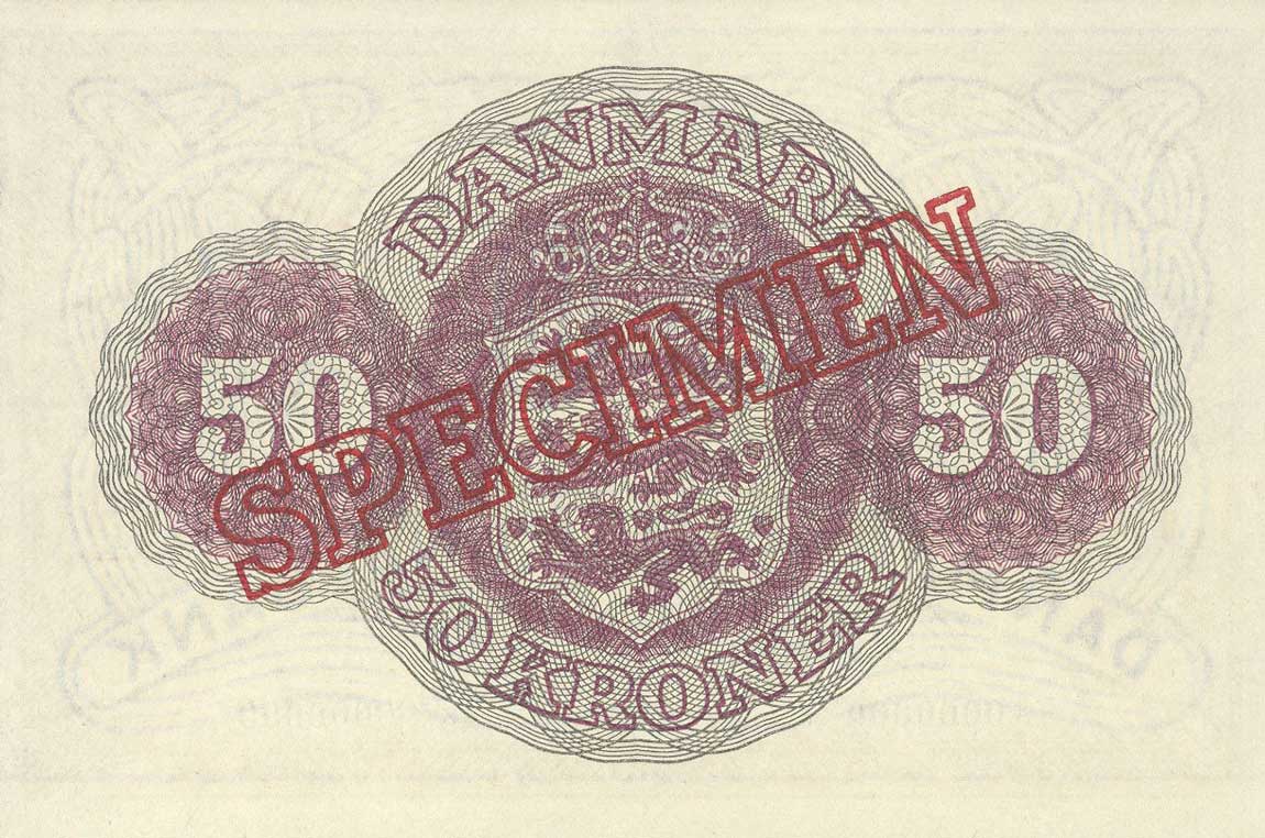 Back of Denmark p38s: 50 Kroner from 1944