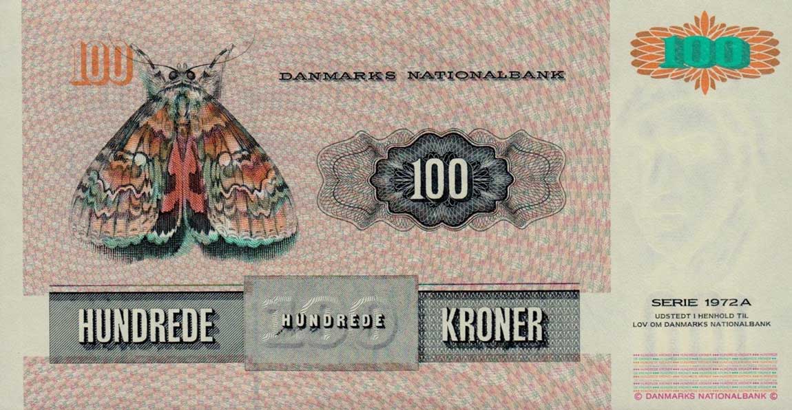 Back of Denmark p54g: 100 Kroner from 1997