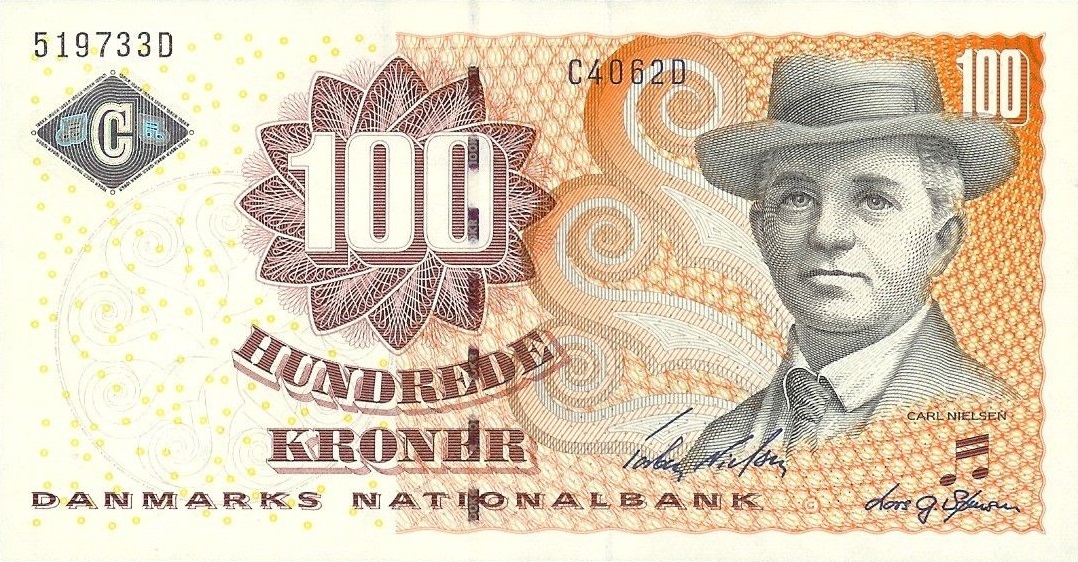 Front of Denmark p61e: 100 Kroner from 2005
