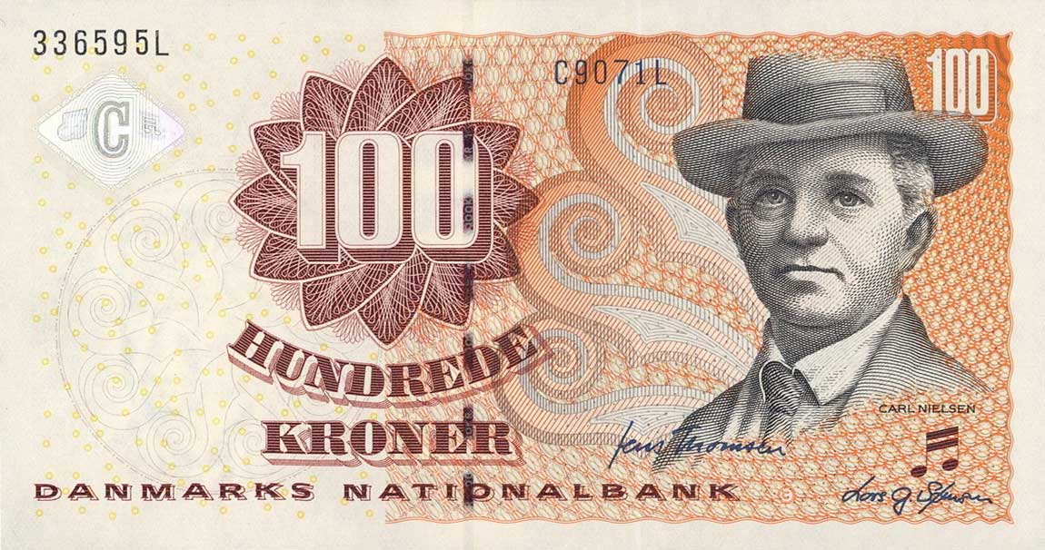 Front of Denmark p61g: 100 Kroner from 2007