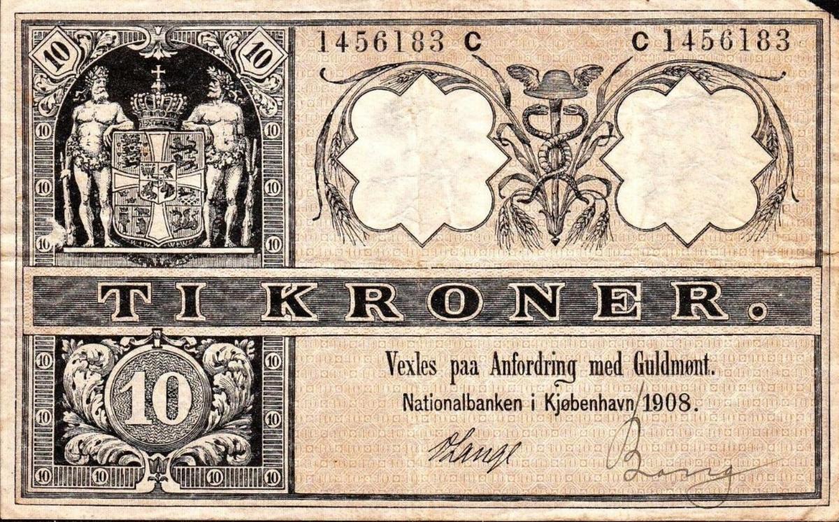 Front of Denmark p7f: 10 Kroner from 1908