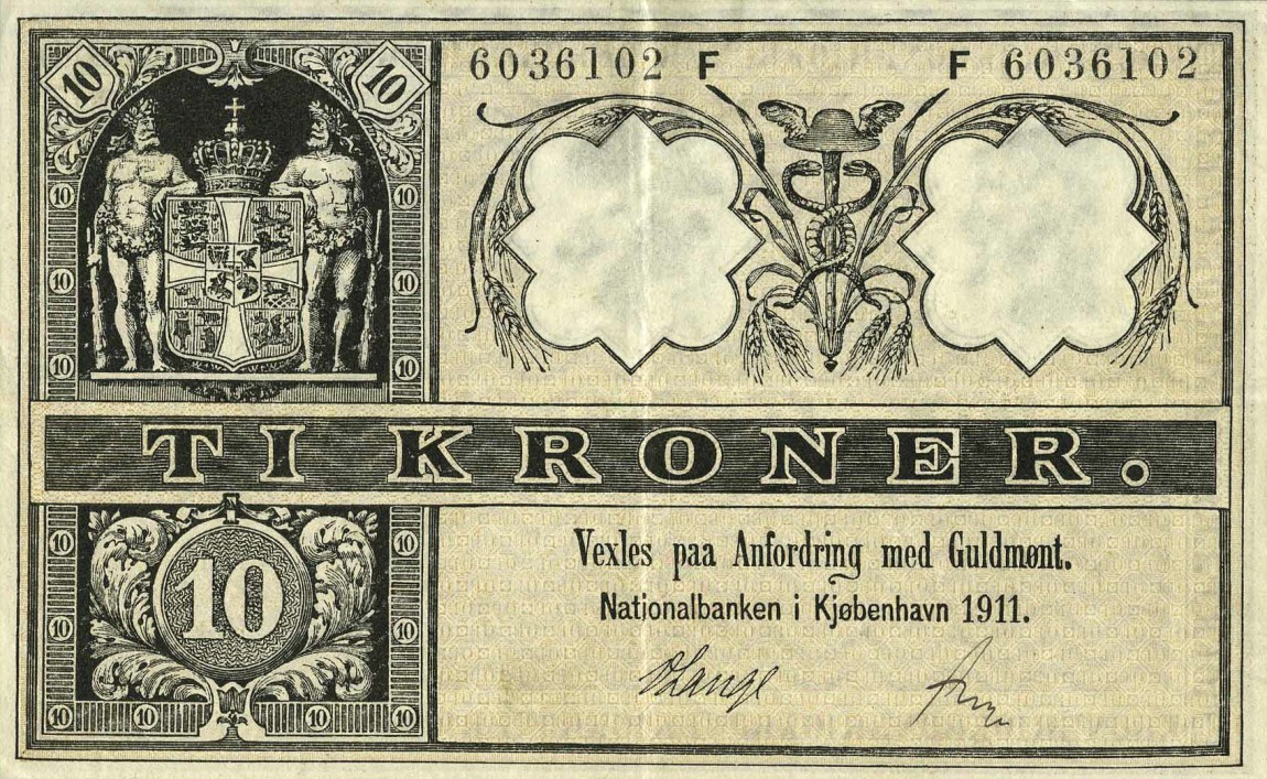 Front of Denmark p7l: 10 Kroner from 1911