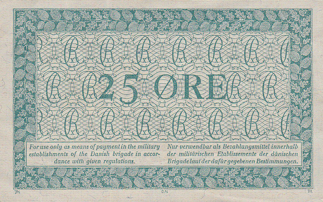 Back of Denmark pM9a: 25 Ore from 1947