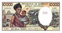 p39s from Djibouti: 10000 Francs from 1984