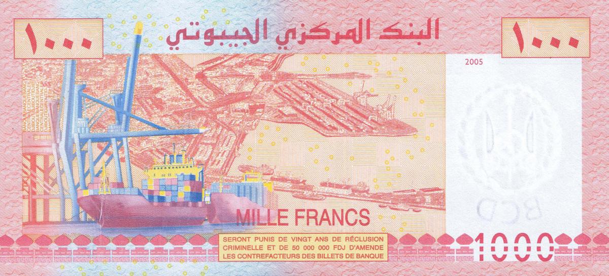 Back of Djibouti p42a: 1000 Francs from 2005