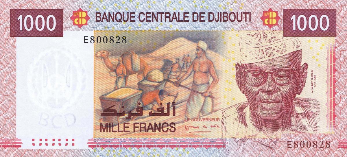 Front of Djibouti p42a: 1000 Francs from 2005