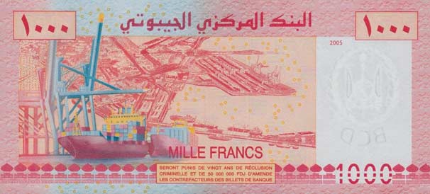 Back of Djibouti p42r: 1000 Francs from 2005