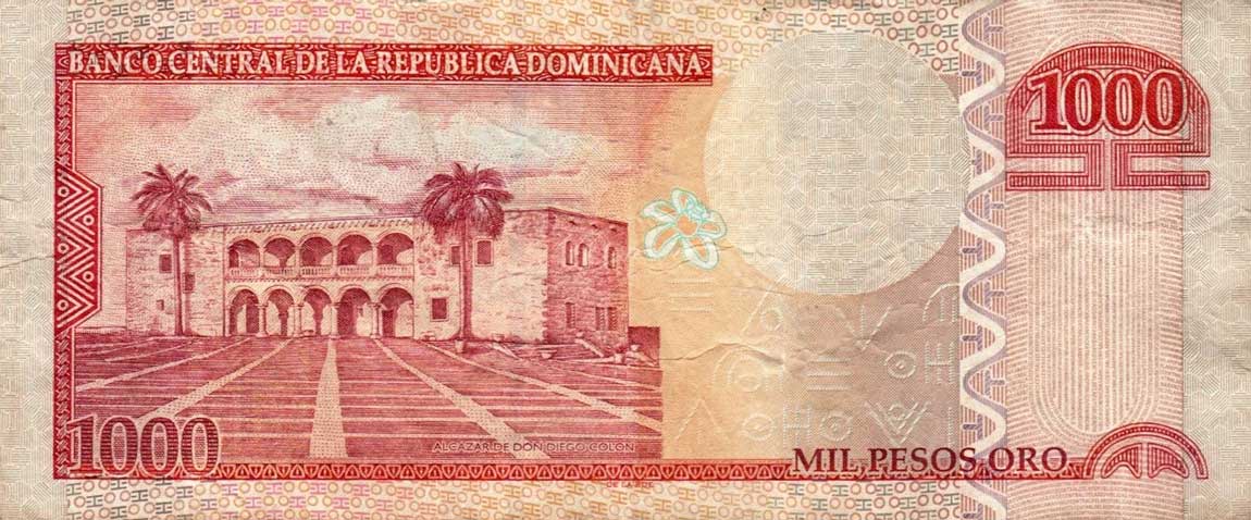 Back of Dominican Republic p180a: 1000 Pesos Oro from 2006