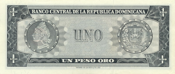 Back of Dominican Republic p99a: 1 Peso Oro from 1964