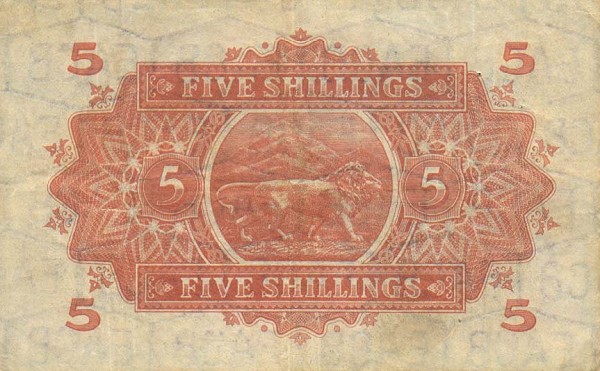 Back of East Africa p20: 5 Shillings from 1933