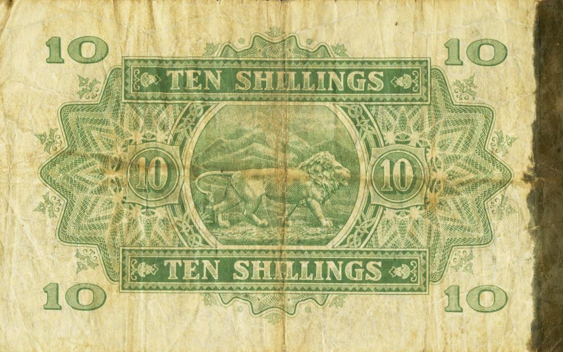 Back of East Africa p21: 10 Shillings from 1933