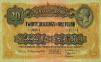 p22a from East Africa: 20 Shillings from 1933