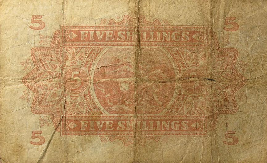 Back of East Africa p26Ab: 5 Shillings from 1939
