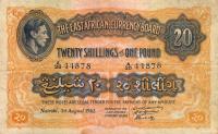 p30A from East Africa: 20 Shillings from 1942