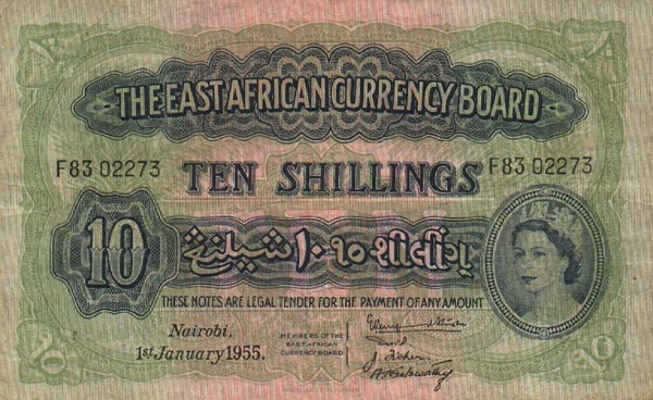 Front of East Africa p34: 10 Shillings from 1953