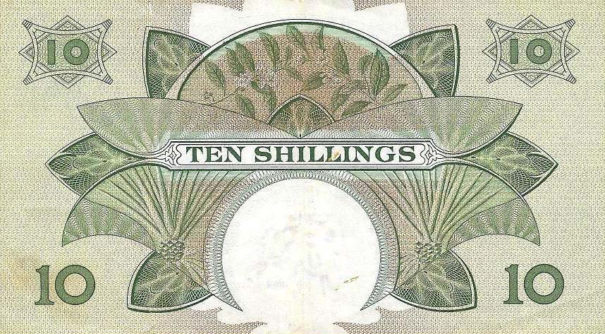 Back of East Africa p42a: 10 Shillings from 1961