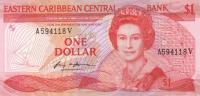 p17v from East Caribbean States: 1 Dollar from 1985