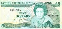 p22l2 from East Caribbean States: 5 Dollars from 1988