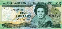 Gallery image for East Caribbean States p22u: 5 Dollars