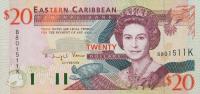 p33k from East Caribbean States: 20 Dollars from 1994