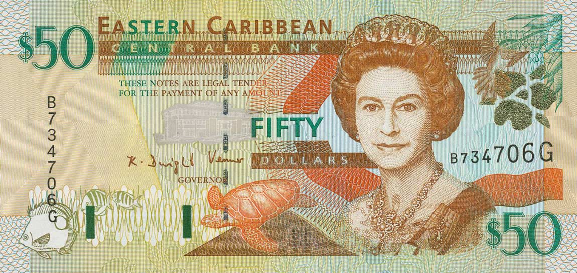 Front of East Caribbean States p40g: 50 Dollars from 2000