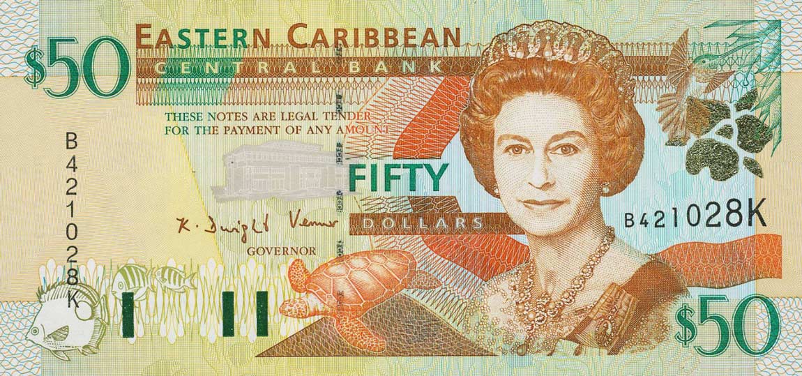 Front of East Caribbean States p40k: 50 Dollars from 2000