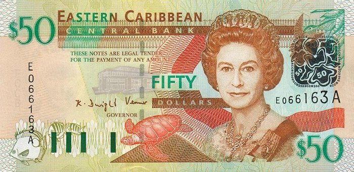 Front of East Caribbean States p45a: 50 Dollars from 2003