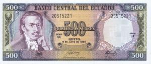 p124Aa from Ecuador: 500 Sucres from 1988