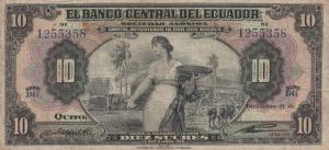 p85a from Ecuador: 10 Sucres from 1928